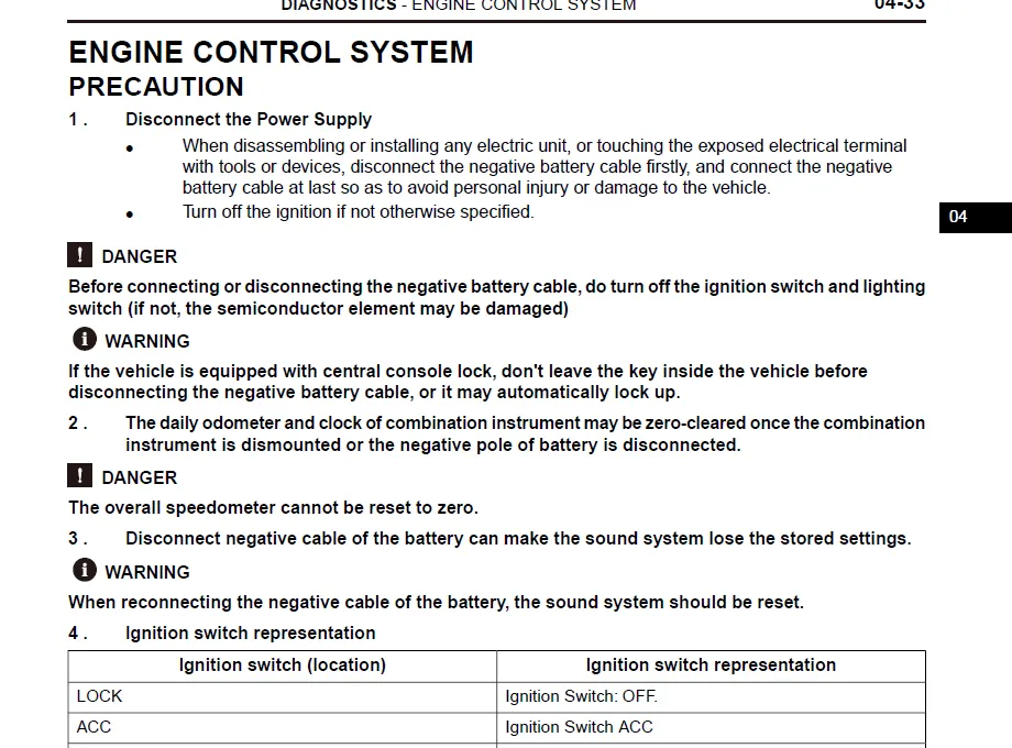 Foton Pickup Complete Vehicle Operation Manual