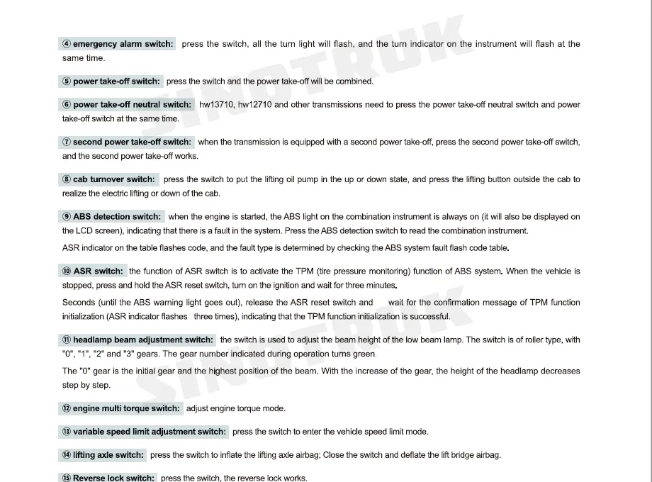Hohan Series Vehicle Drivers Manual