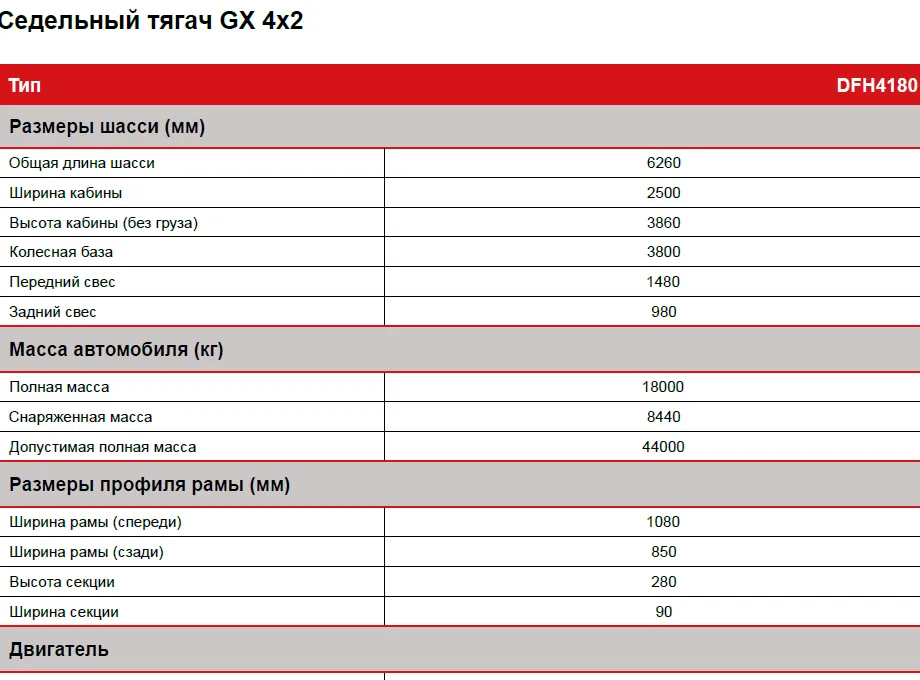 Dongfeng GX Седельный тягач Проспект