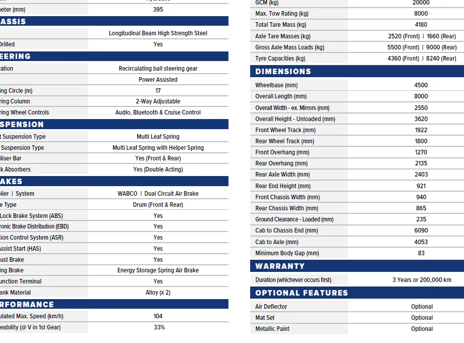 Foton Auman EST Truck Brochure